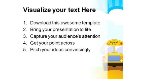 Yellow School Bus Education PowerPoint Template 1110