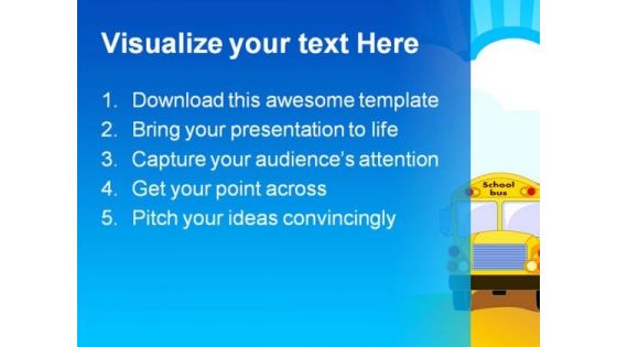 Yellow School Bus Education PowerPoint Template 1110
