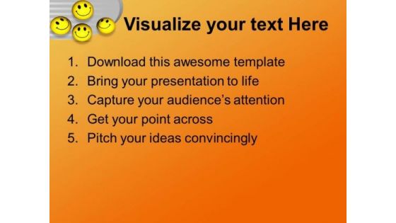 Yellow Smileys Success Friendly Relations PowerPoint Templates Ppt Backgrounds For Slides 0113