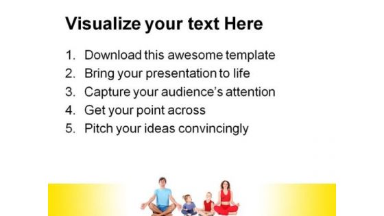 Yoga Family Health PowerPoint Templates And PowerPoint Backgrounds 0411