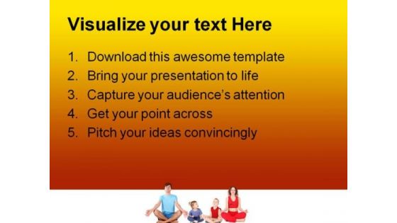 Yoga Family Health PowerPoint Templates And PowerPoint Backgrounds 0411