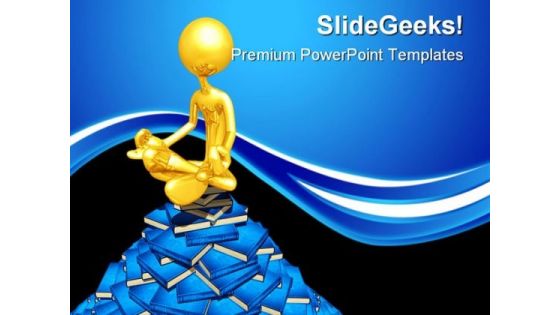 Yoga On Books Education PowerPoint Themes And PowerPoint Slides 0711