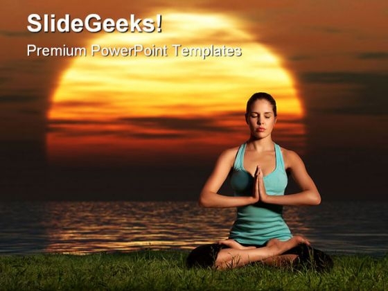 Yoga Sunrise Health PowerPoint Themes And PowerPoint Slides 0411