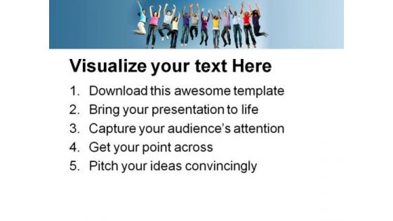 Young Adults Group People PowerPoint Template 0810