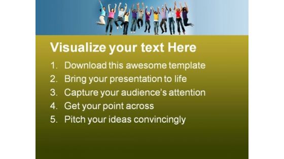 Young Adults Group People PowerPoint Template 0810
