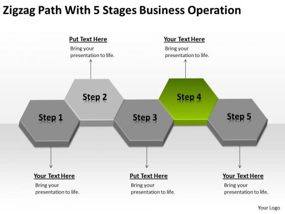Zigzag Path With 5 Stages Business Operation Ppt How To Do Plan PowerPoint Templates