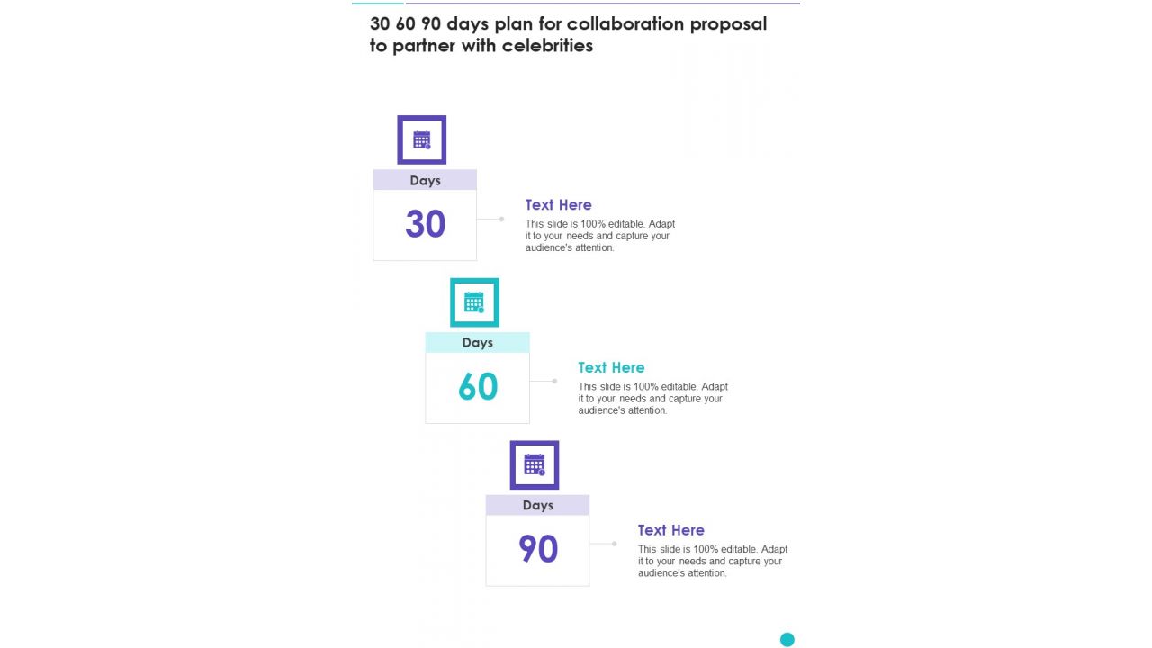 30 60 90 Days Plan For Collaboration Proposal To Partner With Celebrities One Pager Sample Example Document