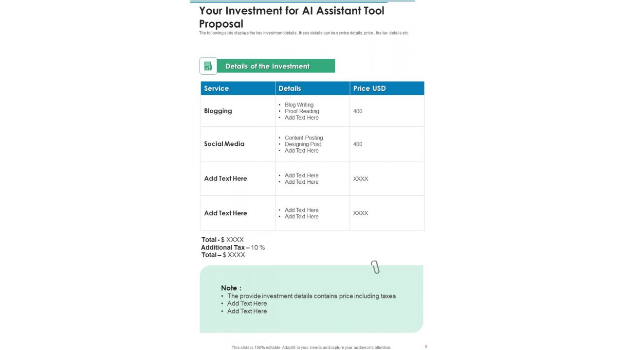 AI Assistant Tool Proposal Example Document Report Doc Pdf Ppt