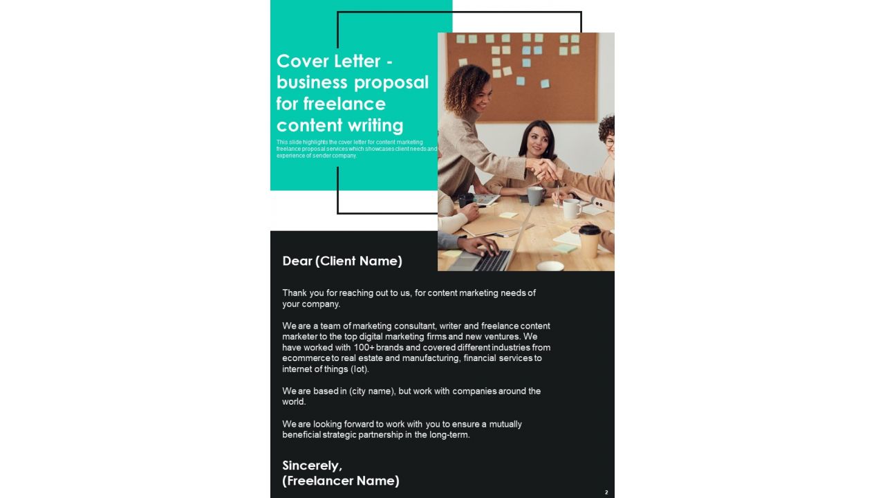 Business Proposal For Freelance Content Writing Example Document Report Doc Pdf Ppt