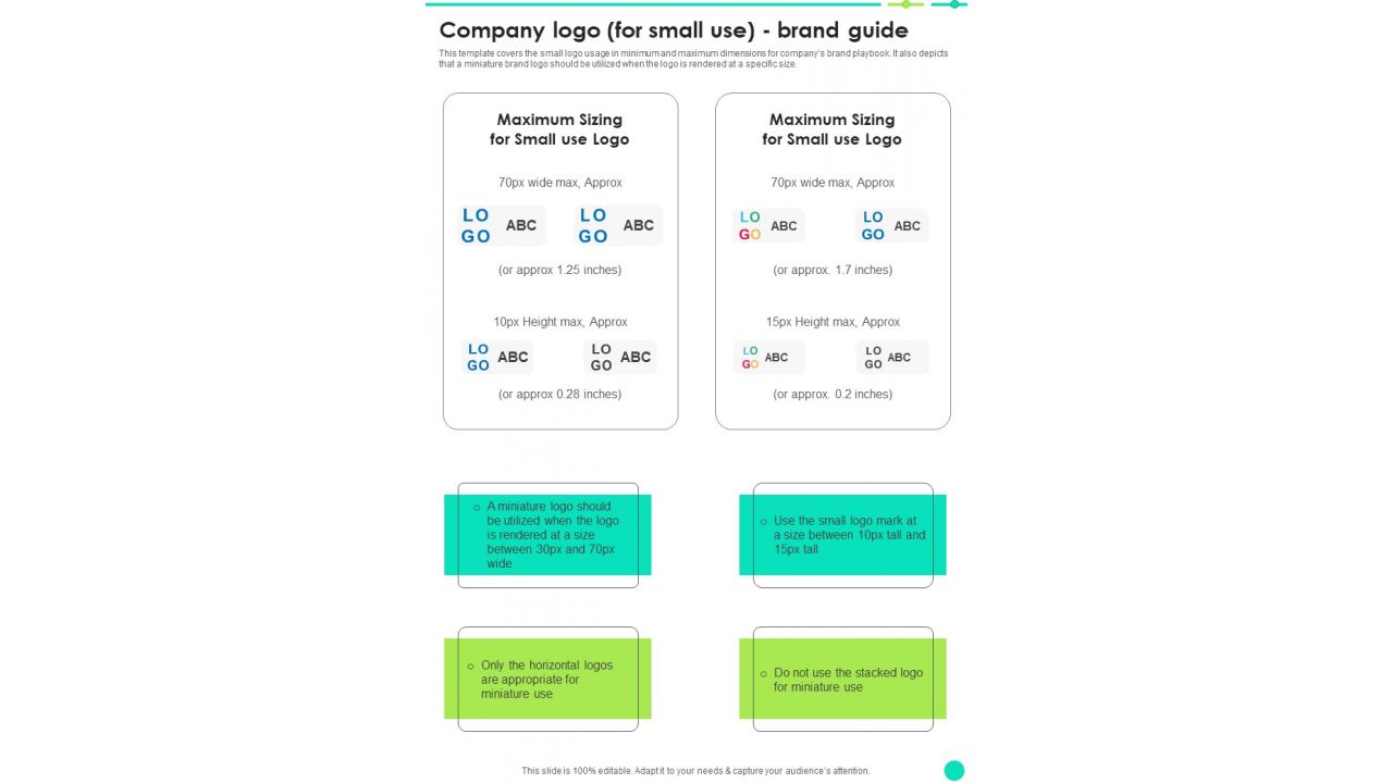 Company Logo For Small Use Brand Guide One Pager Sample Example Document