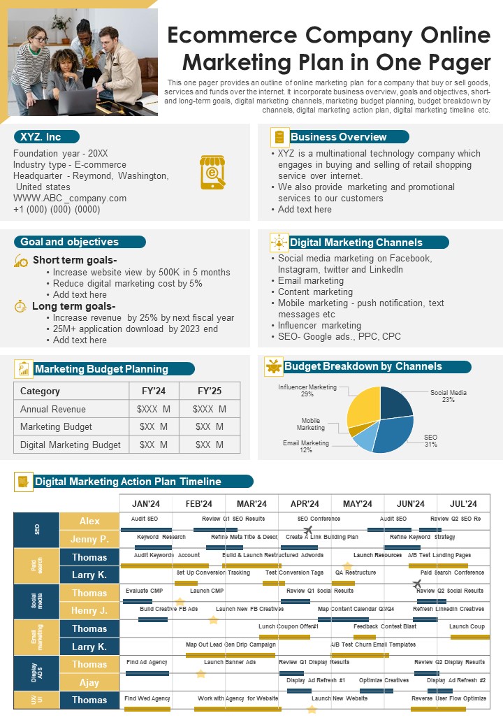 Ecommerce_Company_Online_Marketing_Plan_In_One_Pager_PDF_Document_PPT_Template_Slide_1.jpg