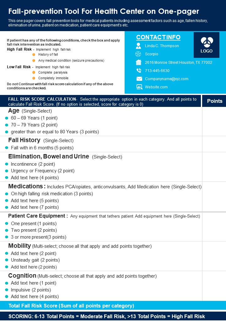 Fall_Prevention_Tool_For_Health_Center_On_One_Pager_PDF_Document_PPT_Template_Slide_1.jpg