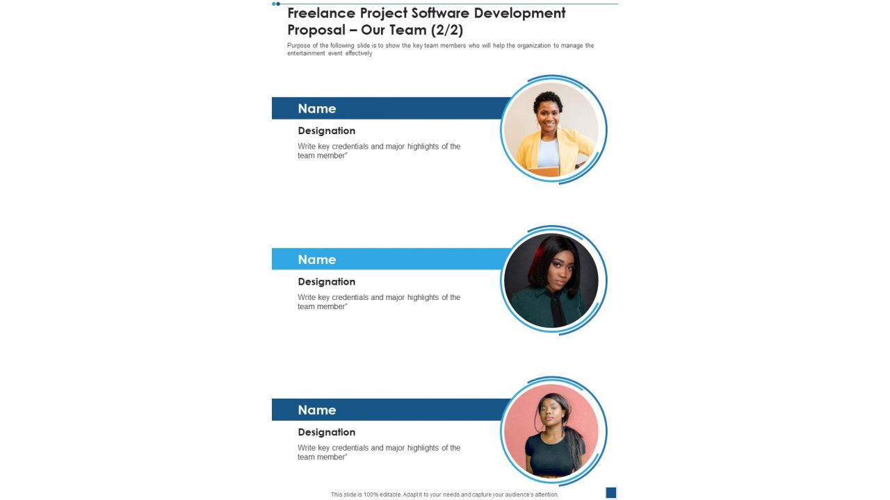 Freelance Project Software Development Proposal Our Team One Pager Sample Example Document