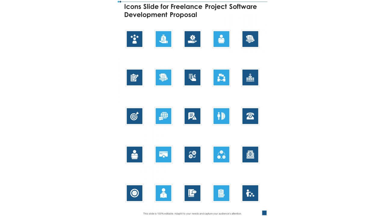 Icons Slide For Freelance Project Software Development Proposal One Pager Sample Example Document