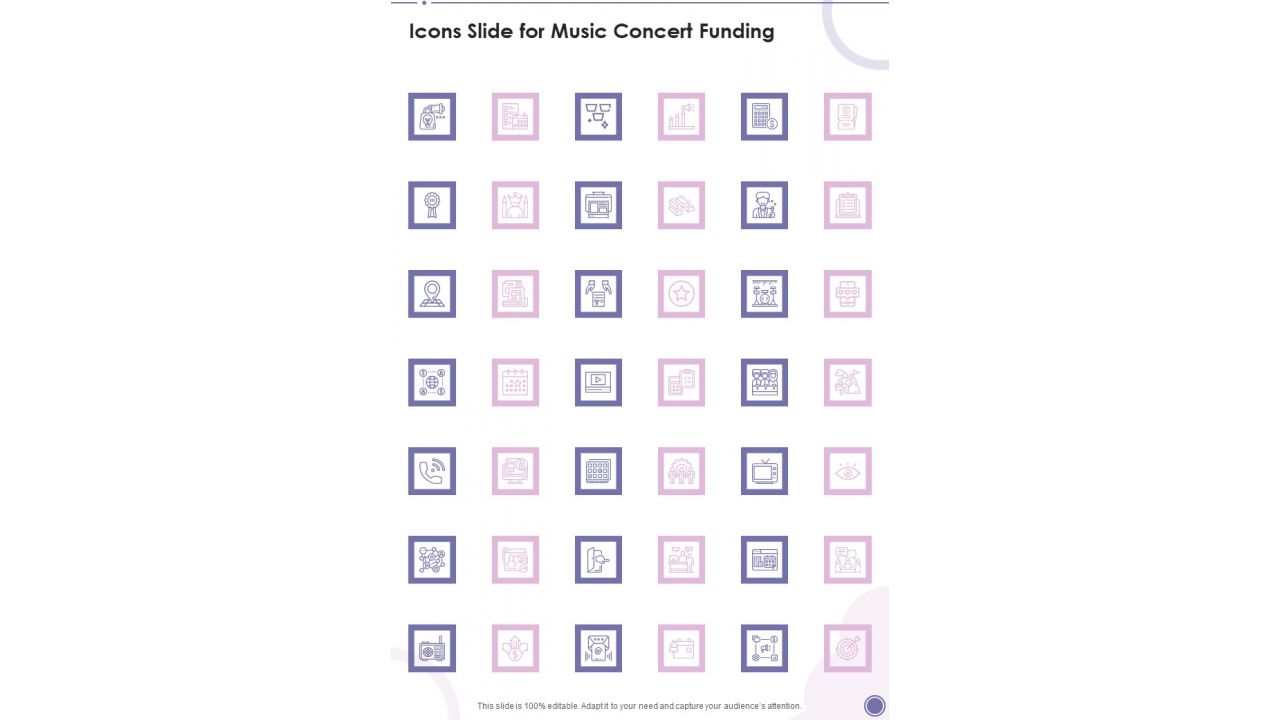 Icons Slide For Music Concert Funding One Pager Sample Example Document