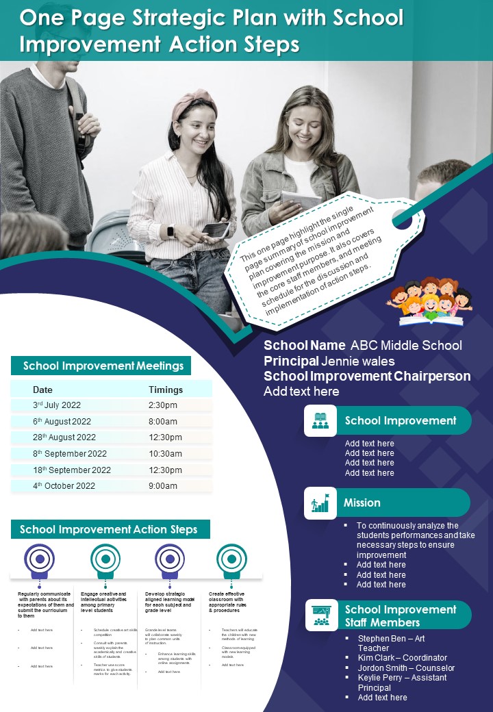 One_Page_Strategic_Plan_With_School_Improvement_Action_Steps_PDF_Document_PPT_Template_Slide_1.jpg
