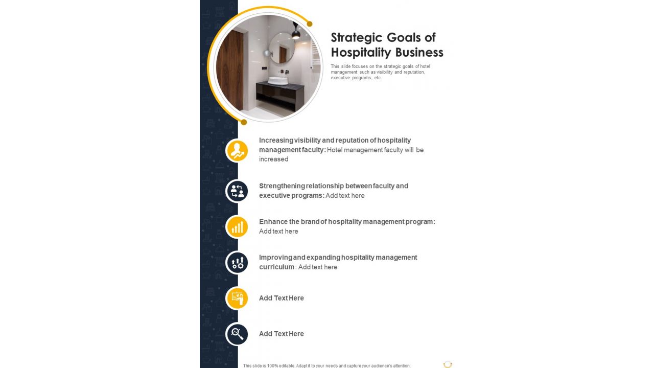 Strategic Goals Of Hospitality Business One Pager Sample Example Document