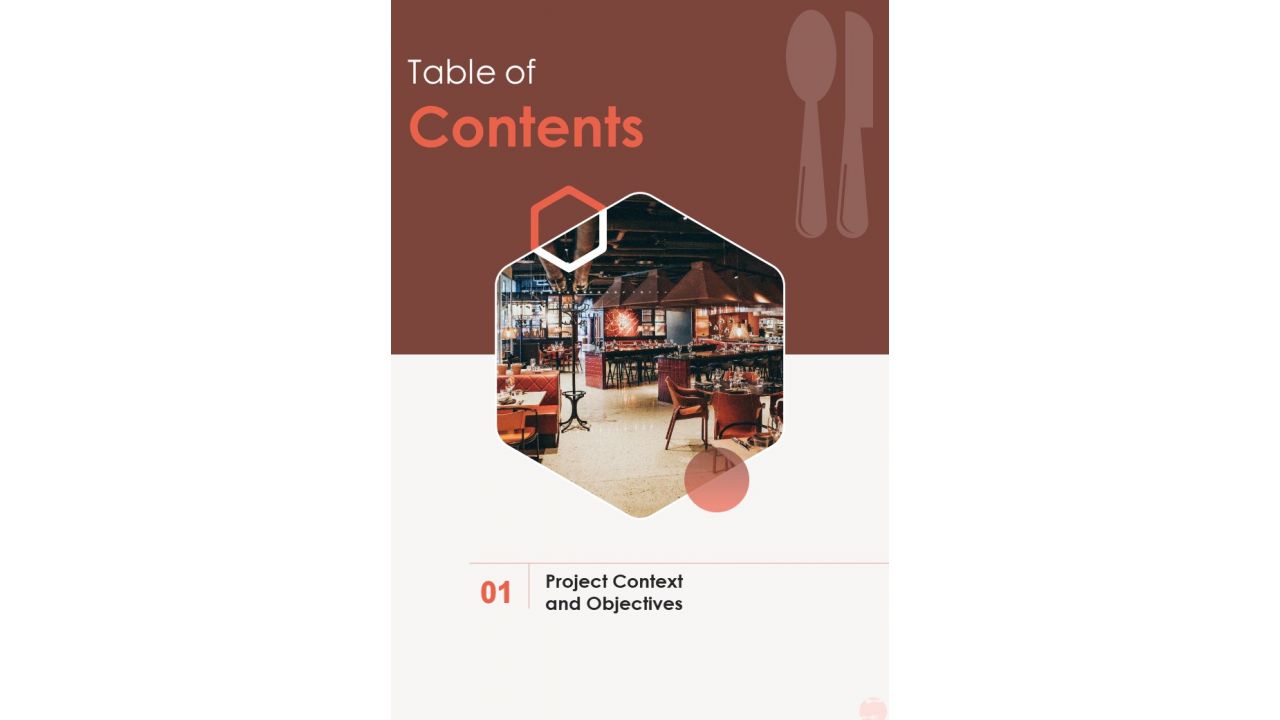 Table Of Contents Digital Cafeteria Management Proposal One Pager Sample Example Document