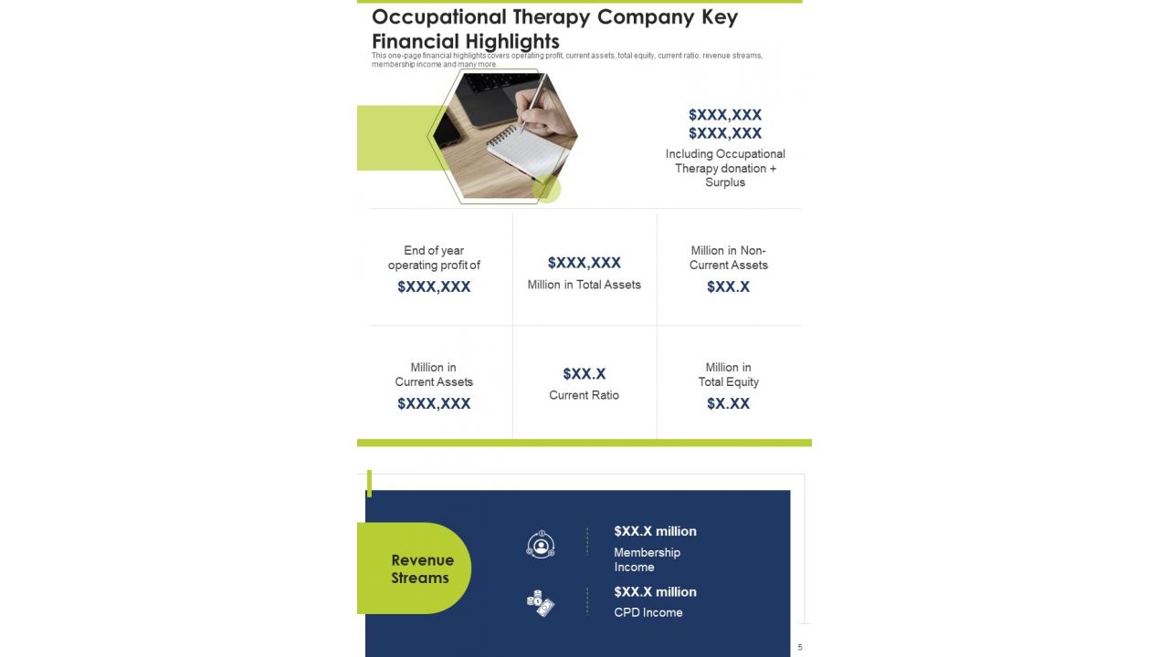 Yearly Summary For Occupational Therapy One Pager Documents